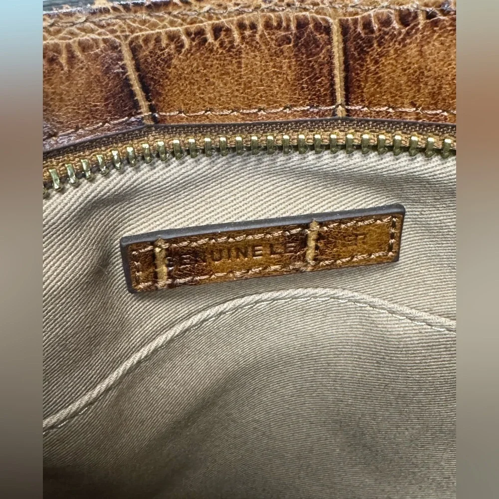 NWOT G.l.L.I. Croco Brown Leather North/ South Andria Crossbody